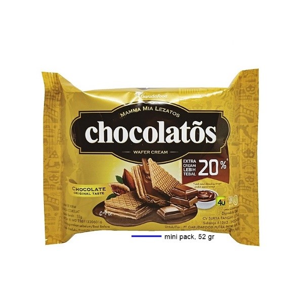 

MURAH Chocolatos Wafer Cream Chocolate - Kemasan KECIL 52g / snack renceng / rentengan / BUKET SNACK