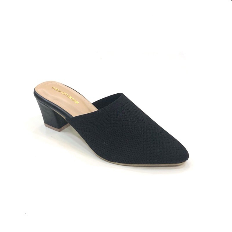 Sandal Selop Wanita Bustong 5cm upper rajut import