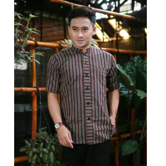 BAJU ADAT KEMEJA LURIK BAJU ADAT JAWA BAJU TRADISIONAL JAWA PAKAIAN ADAT PRIA HEM LURIK ATBM ORIGINA
