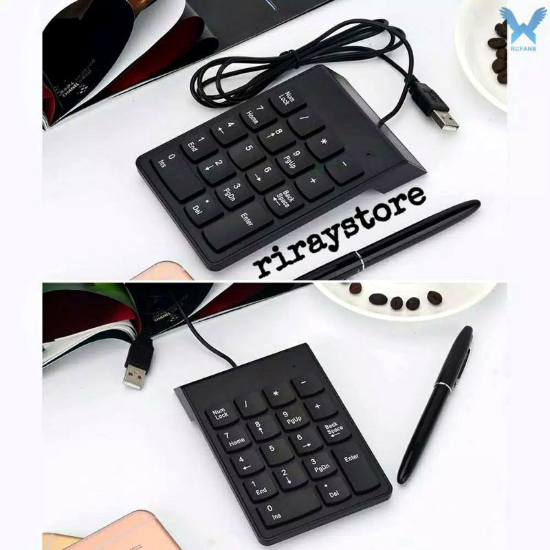 Keyboard Mini Numeric Numpad Angka Keypad Numeric Wired Usb Cable - Hitam