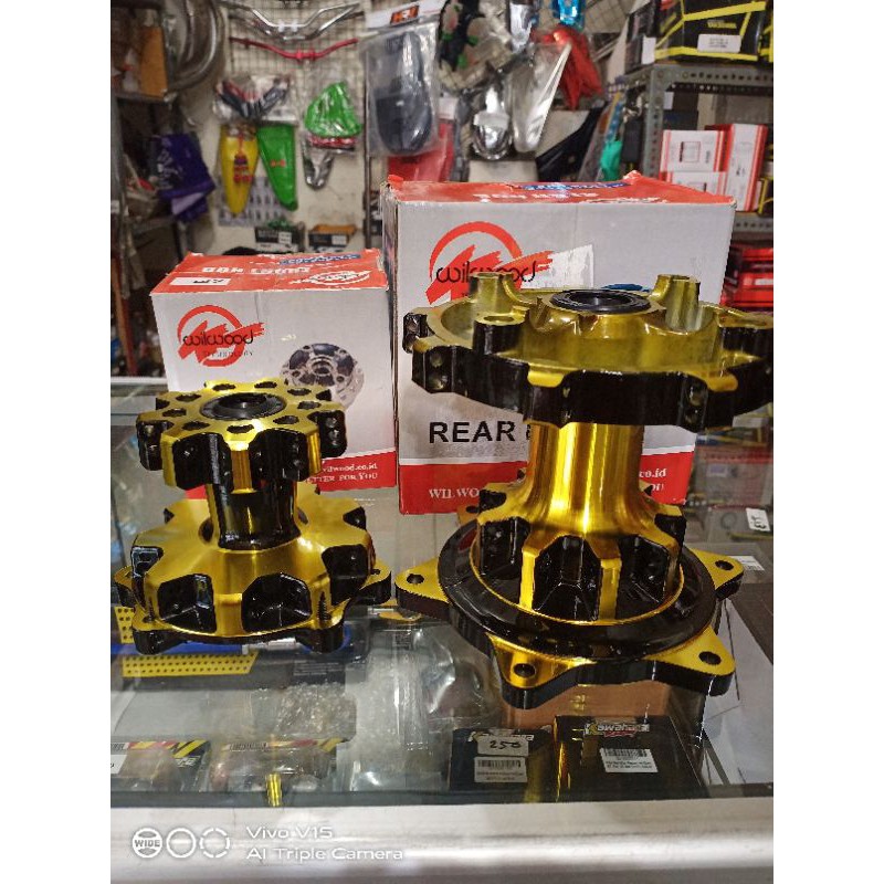 TROMOL SET CRF 150 HOLE 36 DEPAN BELAKANG VARIASI BLACK GOLD BLACK RED BLACK BLUE