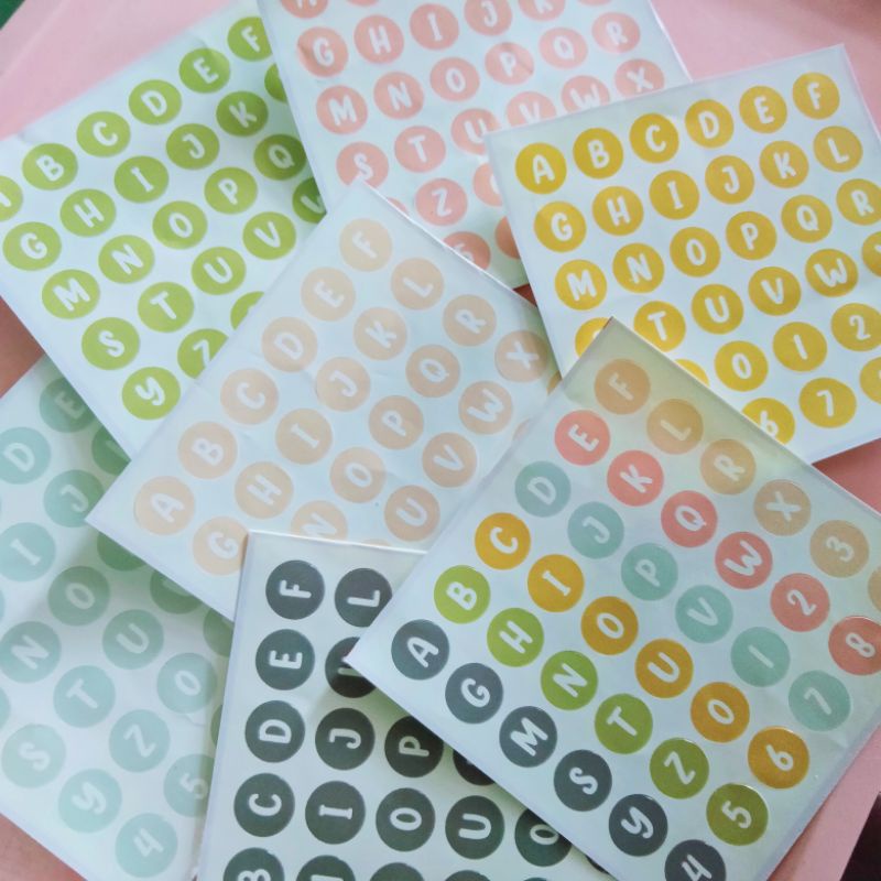 

Stiker Alphabet Colorful Pastel