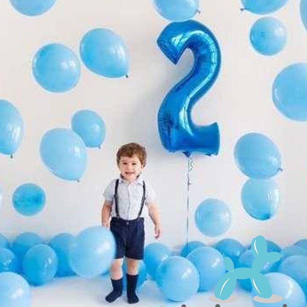 Balonasia Balon Foil Angka BIRU Polos Jumbo 100cm baru Balonasia Balon Foil Angka BIRU Polos Jumbo 100cm baru