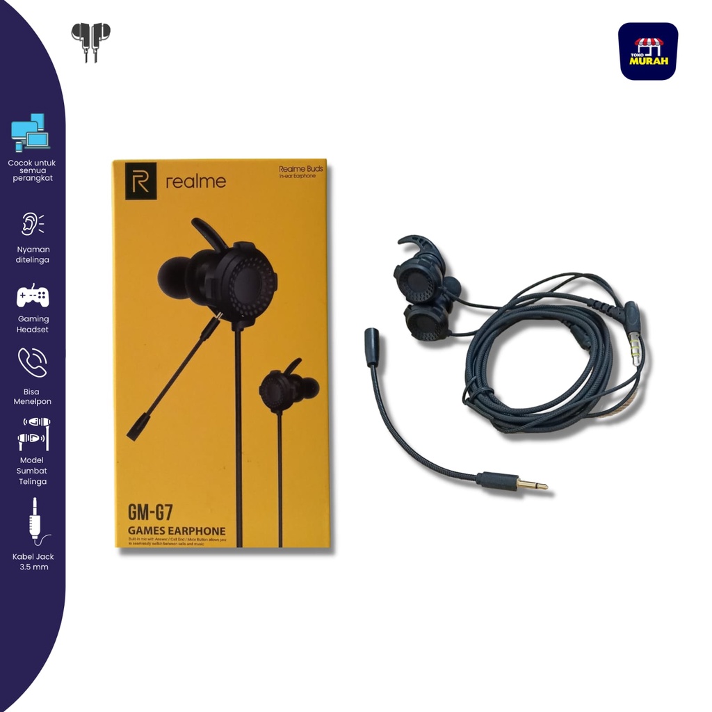 Realme buds LIVE SOUND headset with mic Microphone Audio Game Handsfree in ear earphone