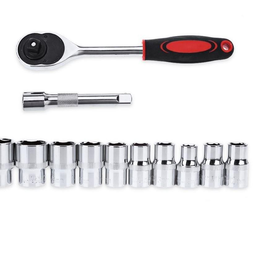 Koleksi Terbaru Vs333 Kunci Sock 12 Pcs 1 2 Socket Set Ratchet Driver Wrench Case Tool Kit Chrome Shopee Indonesia