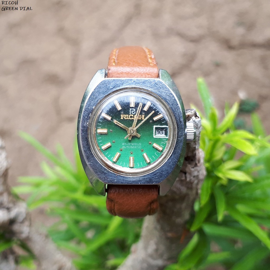 Jam tangan Ricoh automatic 21 jewels shockproof unbreakable mainspring ref 25119A