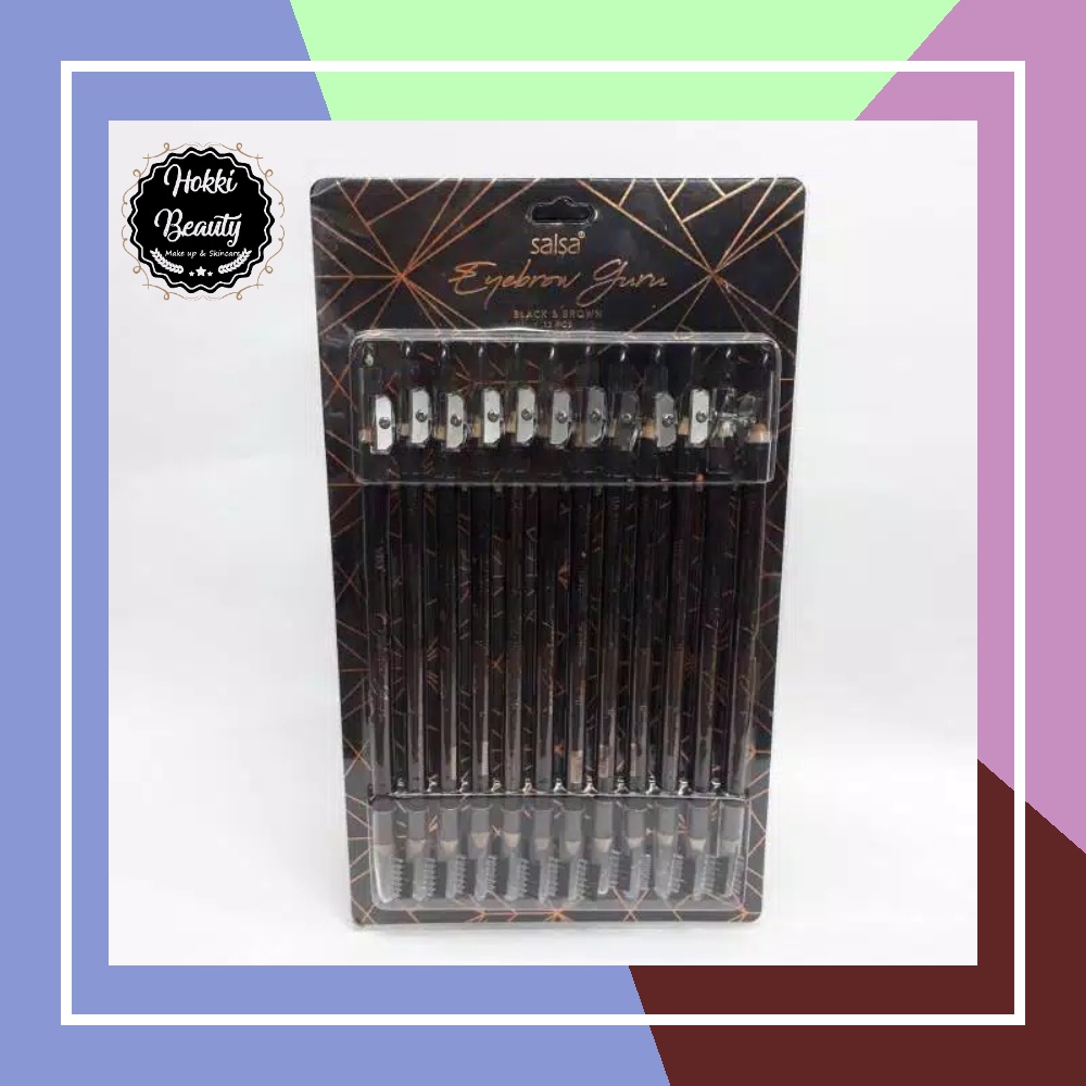 SALSA Pensil Alis 4in1 Eyebrow Guru / PENSIL ALIS 2 IN 1 HITAM COKLAT 1 LUSIN