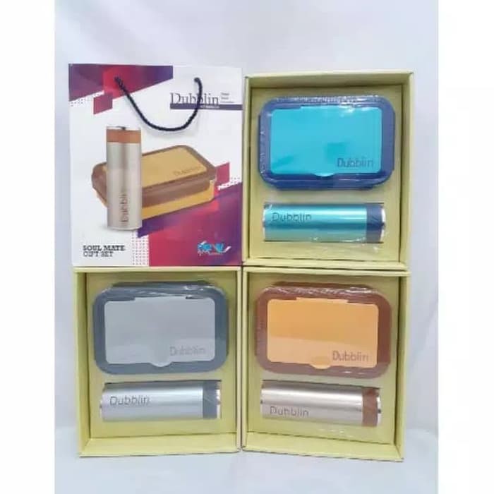 TEMPAT MAKAN BOTOL X DUBBLIN 1 SET / LUNCHBOX STAINLESS BOTOL X DUBBLIN BUFFET Soulmate Set