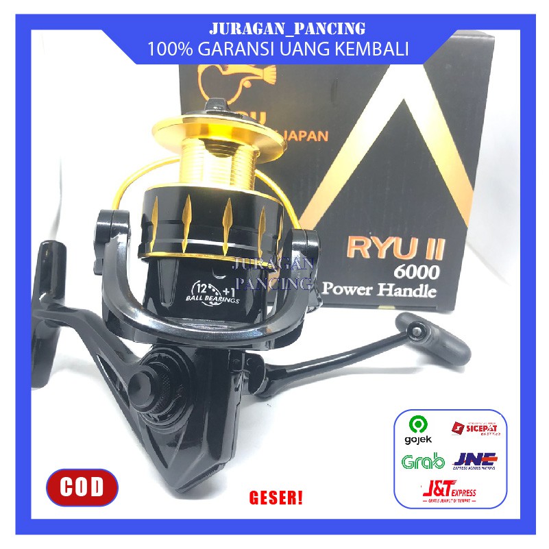 ALAT PANCING FISHING REEL FUGU RYU II 6000 LAUT POWER HANDLE KUAT 18KG IKAN LAUT SPOOL ALUMUNIUM
