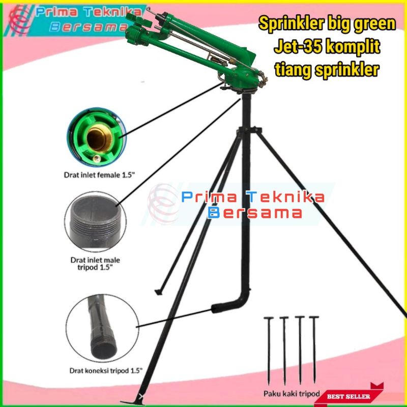 Sprinkler big gun green jet 35 | sprinkler komplit tiang sprinkler