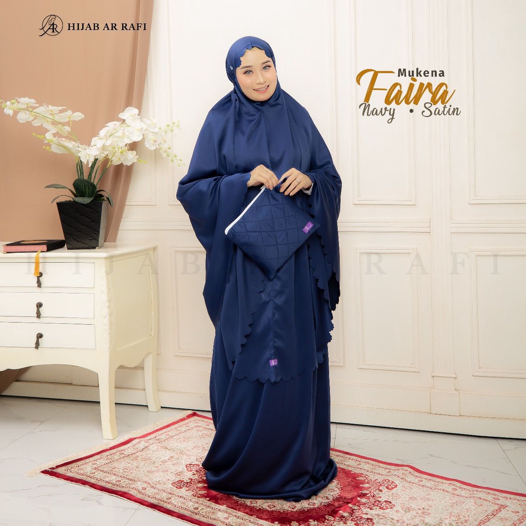 Mukena Satin Mukena Satin Velvet Mukena Faira Warna Navy