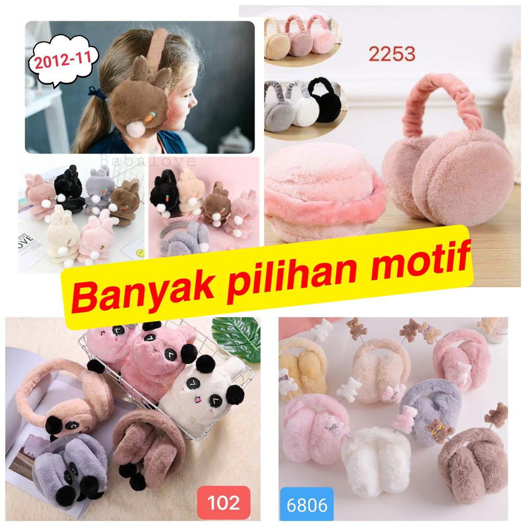 Ready Bandung Earmuff lipat , Earmuff beruang , Earmuff bunny , Penutup Telinga