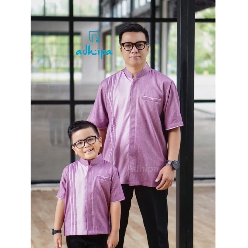 Koko Couple Ayah &amp; Anak warna UNGU TUA