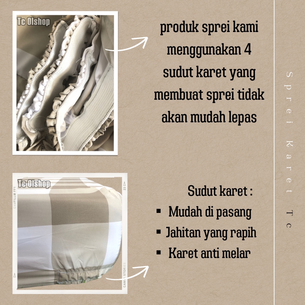 Sprei Saja Homemade 180x200 180x200x20 No 1 Kotak Kotak Aesthetic Abstrak monocrom