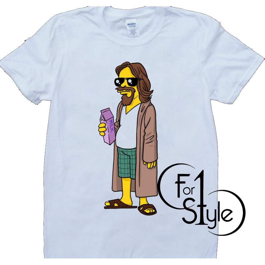 The Big Lebowski The Dude Homer Funny White T-Shirt For Jeff Bridges