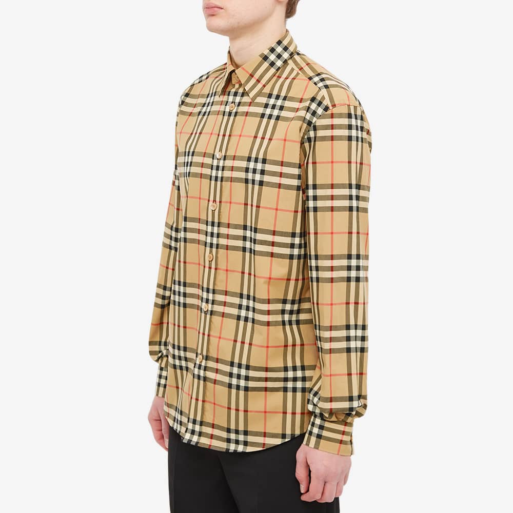 Burberry Men Caxton Long Sleeved Shirt Archive Beige 100% Original
