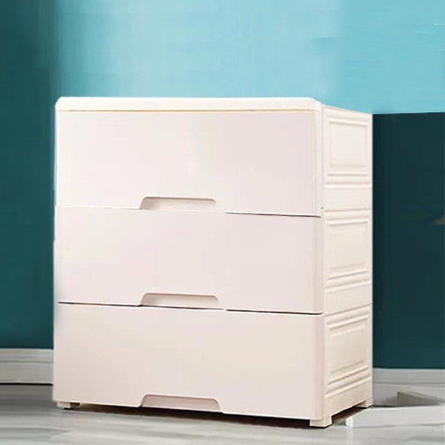 Plastic Storage Cabinet, Lemari/Laci Plastik Putih - 3 Susun