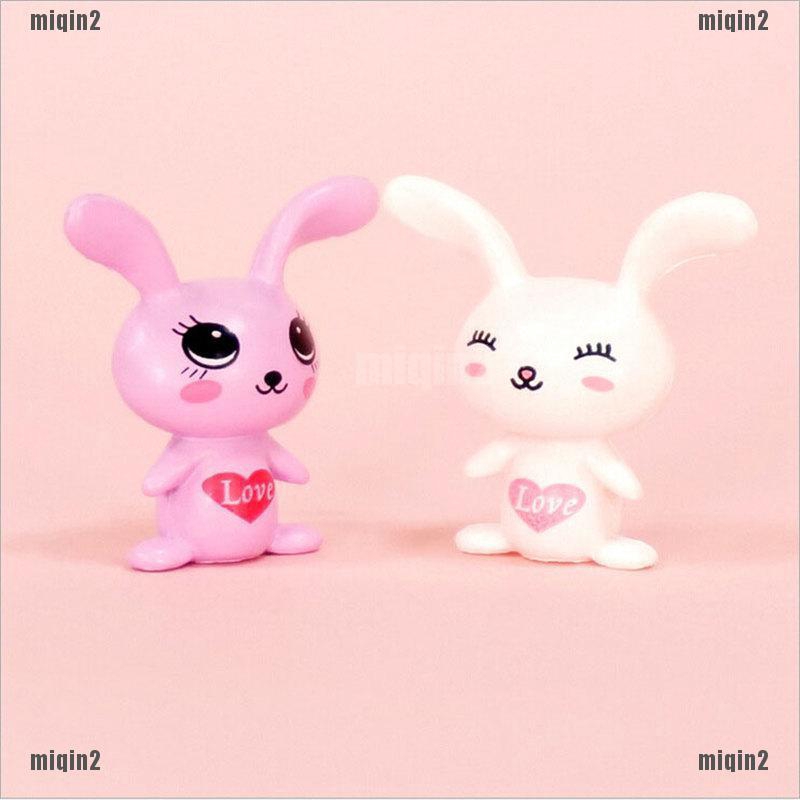 Id 1pc Miniatur Figurin Kartun Kelinci Warna Pink Putih Bahan