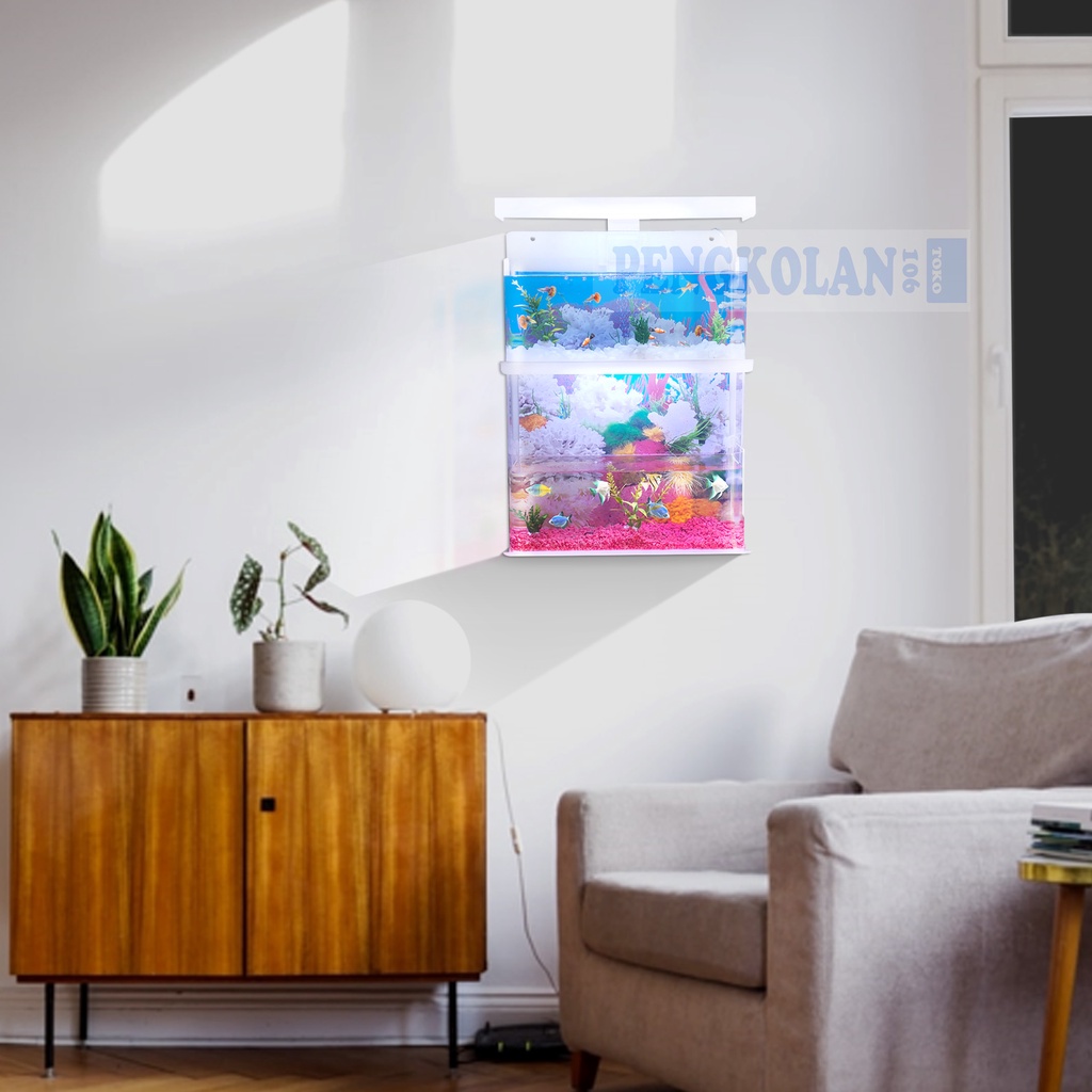 Akuarium Akrilik Dinding Dekorasi / Aquarium Tingkat / Aquarium mini