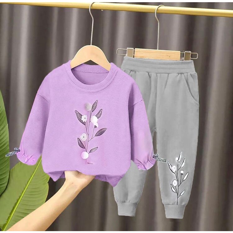 SETELAN SWEATER CARDIGAN BAYI ANAK MOTIF BUNGA ANGGREK USIA 6 BULAN-5 TAHUN BAHAN BABYTERRY LEMBUT NYAMAN DIPAKAI TERBARU TERMURAH/ SETELAN SWEATER CARDIGAN BAYI ANAK PEREMPUAN/SETELAN SWEATER CARDIGAN BAYI ANAK CEWEK/ SETELAN SWEATER ANAK PEREMPUAN