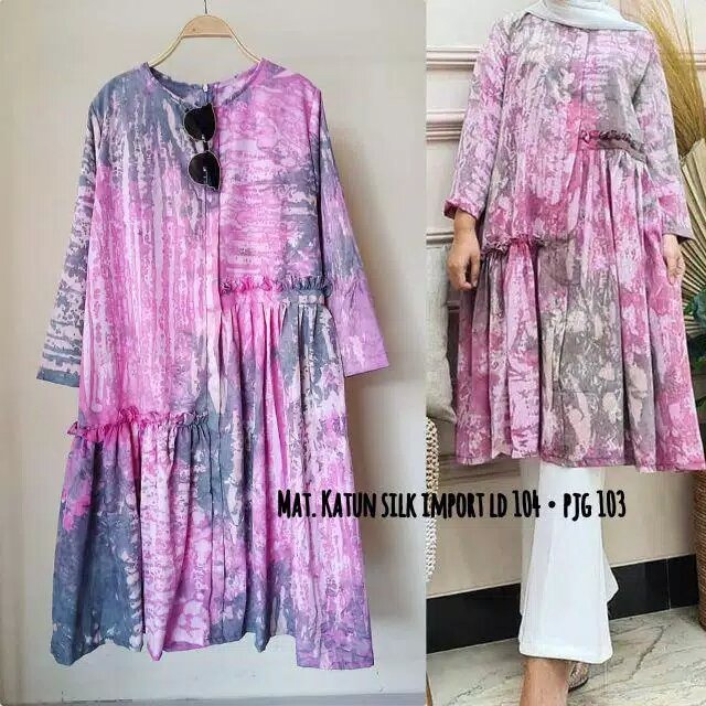 Baju Tunik fashion / gamis long tunik / Atasan Wanita / Baju Tunik Jumputan Palembang Tunik Murah Tu