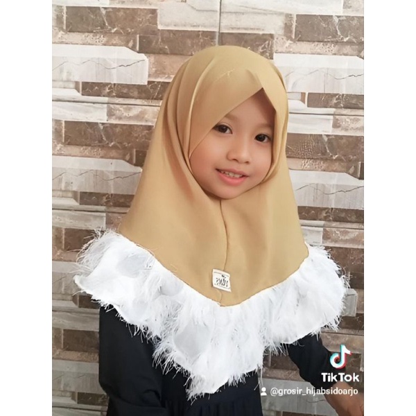 Vins Hijab Instan Rempel Bulu Anak usia 1-5th