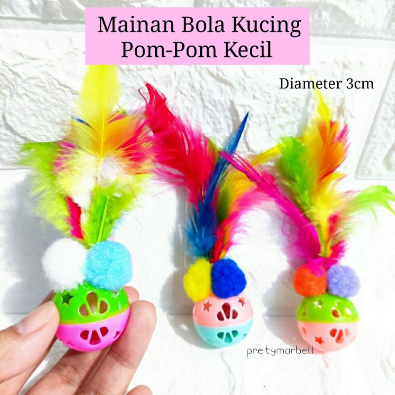 Mainan Bola Kucing Pom-Pom Kecil Cat Toys Murah Blitar