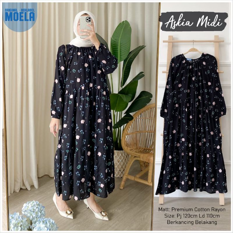 askia dress midi maxy gamis ori moela