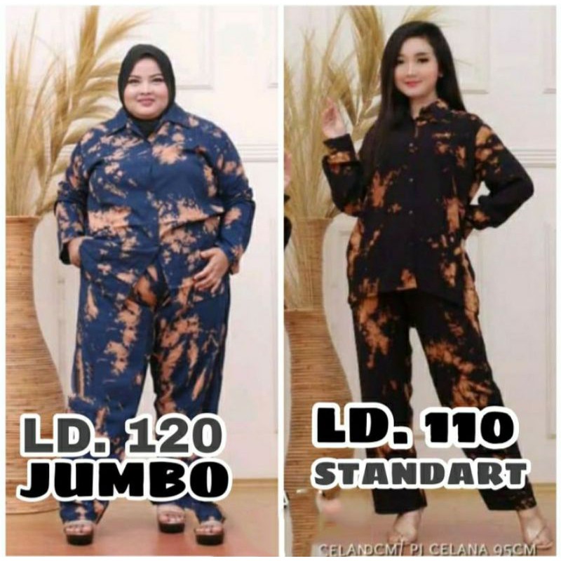 Setelan Tie Dye Jumbo Lengan Panjang Harga Grosir-Setelan Wanita-TieDye-One Set-Setelan Wanita Kekin