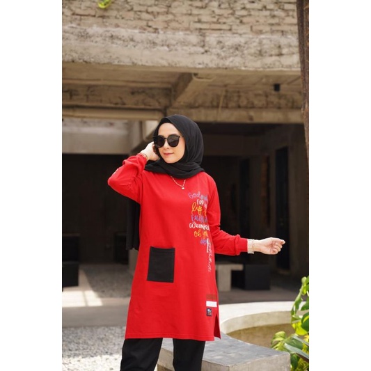 MIDI TUNIK RED ORIGINAL BY GYL AUTHENTIC