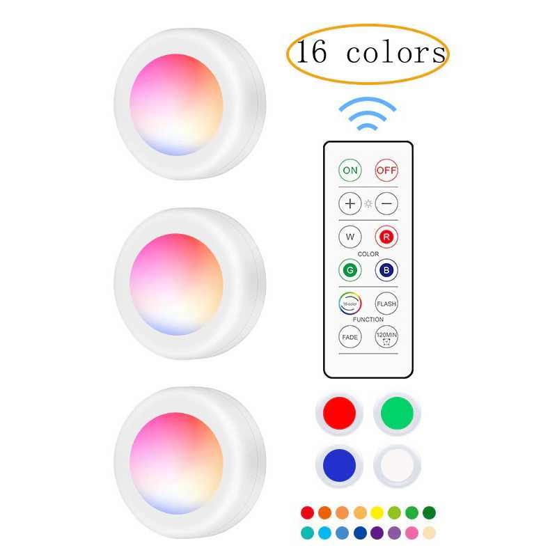 Lampu LED RGB Lemari Night Lamp Touch Switch + Remote YJ-905
