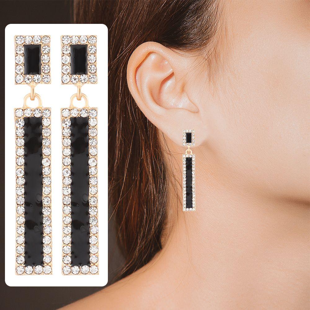 Anting Drop Geometris TOP Perhiasan Pesta Cantik Simple Untuk Wanita Anting Menjuntai