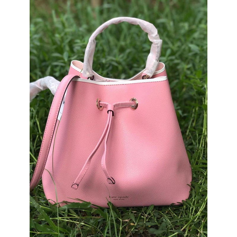 tas kate spade eva large bucket bright carnation