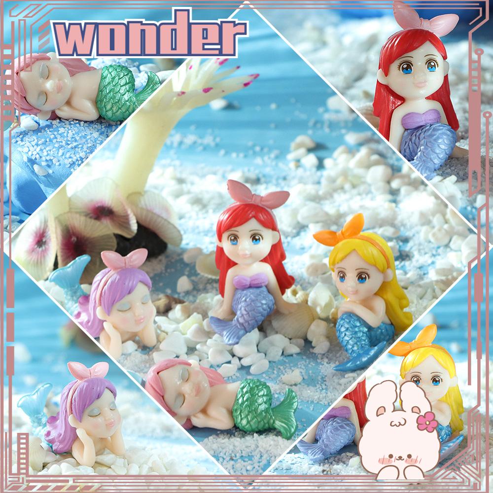 Wonderful Miniatur Hewan Mermaid Lucu Multi Warna Aksesoris Lanskap Mikro / Bonsai Diy