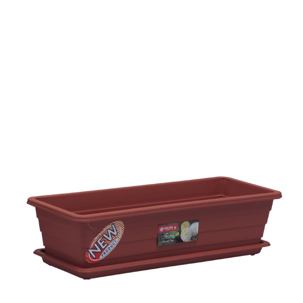 Pot Bunga Persegi Panjang+ Tatakan Star Medium Trivetto Rectangular Pot Bunga Plastik