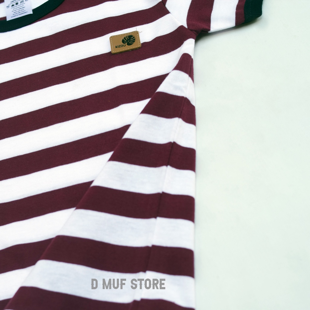 Kizzu Kaos Anak Salur Premium Usia 1-12 Tahun Salur Maroon- dmufstore