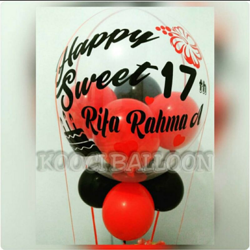 

parcel balon custom/hadiah sweet 17th/hadiah lahiran hadian graduation