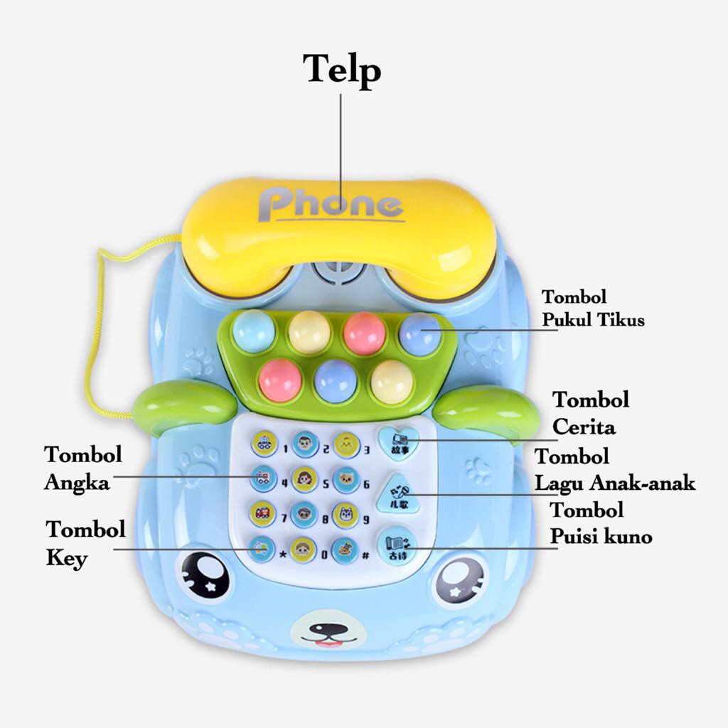 [FUNNY]Mainan Mobil Telephone Edukasi Anak Berlampu Dan Music / Early Education Telephone