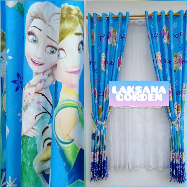  Gorden  jendela  karakter  Frozen biru muda model smokering 