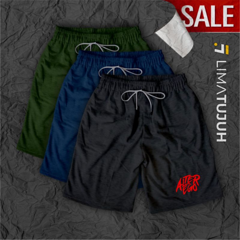 Boardshort Celana Pendek Pria Kolor Santai Sablon Alter Ego Premium