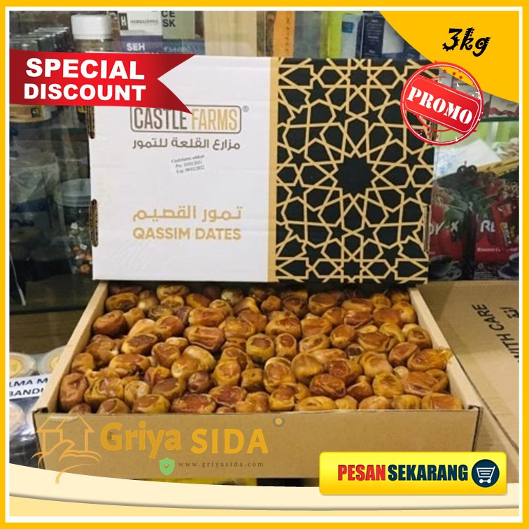 Kurma Sukari Premium Castle Farms 3kg sukari Premium lembut nikmat Hemat