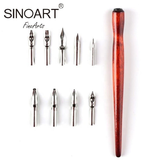 

kaligrafi-perlengkapan- pena kaligrafi sinoart calligraphy dip pen set -perlengkapan-kaligrafi.