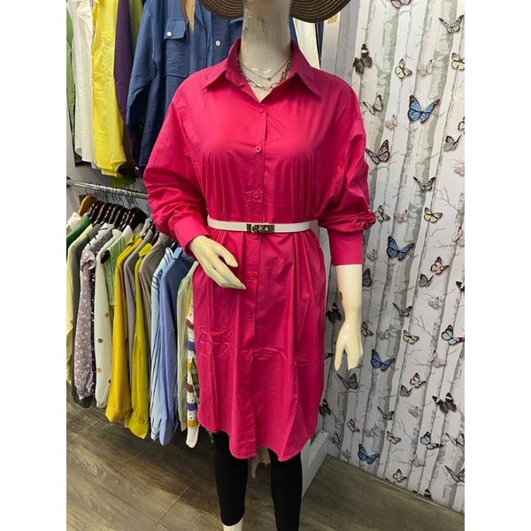 KEMEJA TUNIK FUSCHIA FANTA IMPORT / KEMEJA FUSCHIA BLINK MUTE / TUNIK KEMEJA PINK FUSCHIA IMPORT