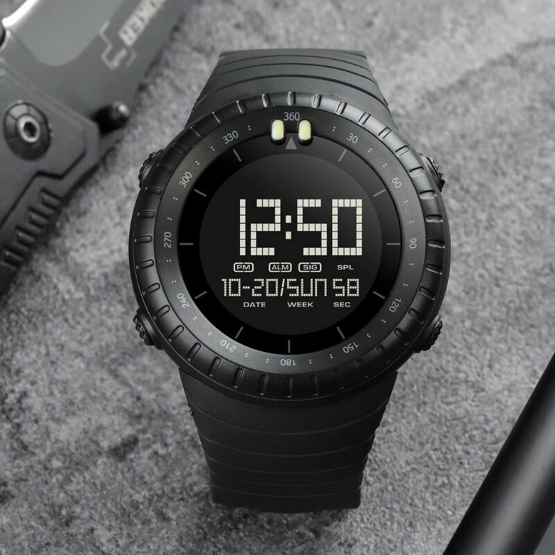 JAM TANGAN PRIA ORGINAL SKMEI 1992 FULLBLACK TACTICAL ARMY WATCH WATERRESIST 50M BERENANG