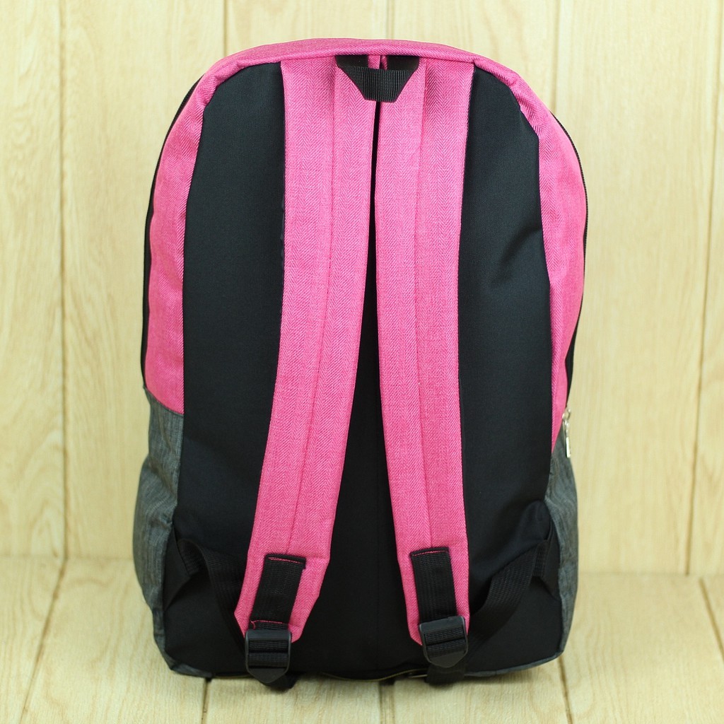 Tas Ransel Anelo Distro Abu Pink Back Pack Cewek Anak Sekolah SD SMP SMA Multi Fungsi