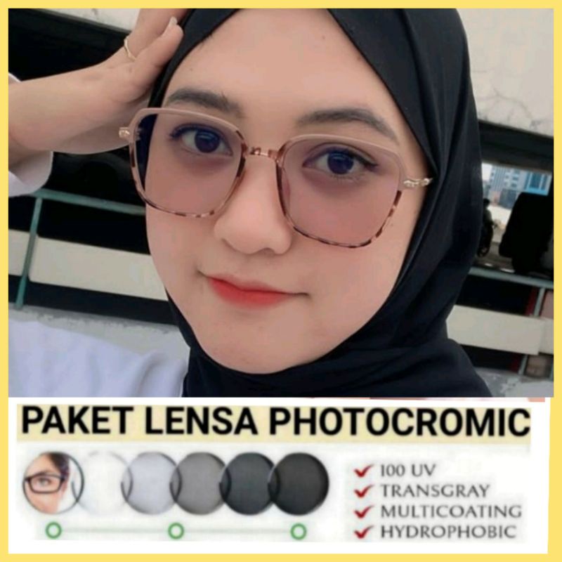 kacamata wanita minus clynder dan normal anti radiasi lensa photocromic atau blueray frame 20098
