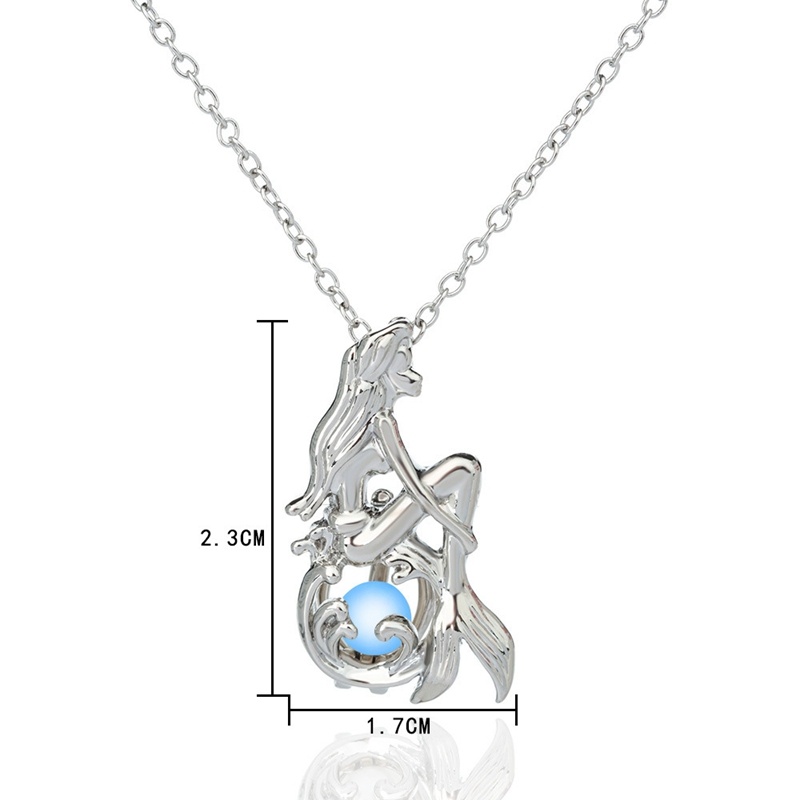 Luminous Mermaid Moonstone Pendant Kalung Wanita / Aksesoris Perhiasan