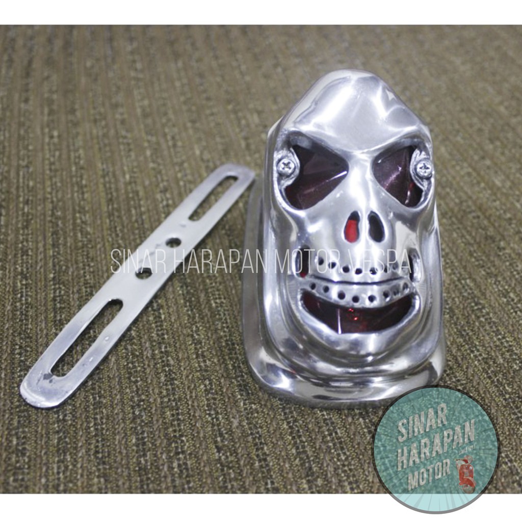 Lampu Stop Tengkorak Vespa Model Harley