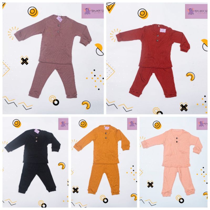 Setelan Anak Waffle Knit Set rib