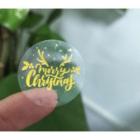 

50PCS STICKER NATAL TRANSPARAN. STIKER NATAL SEGEL. STIKER LABEL NATAL